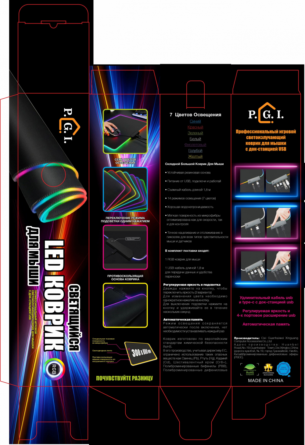 Создание дизайна упаковки LED Коврик
